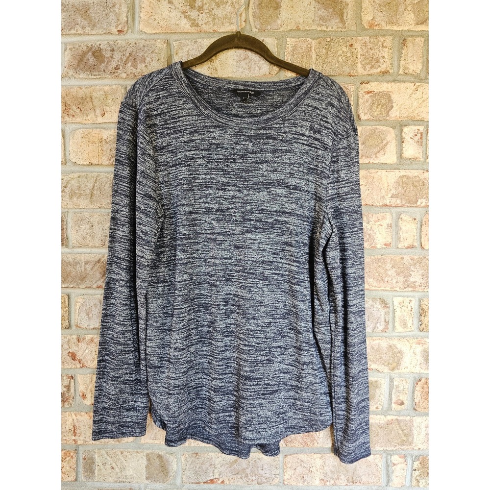BANANA REPUBLIC Navy Long Sleeve Knit Shirt Top Tee Women's M Casual EUC